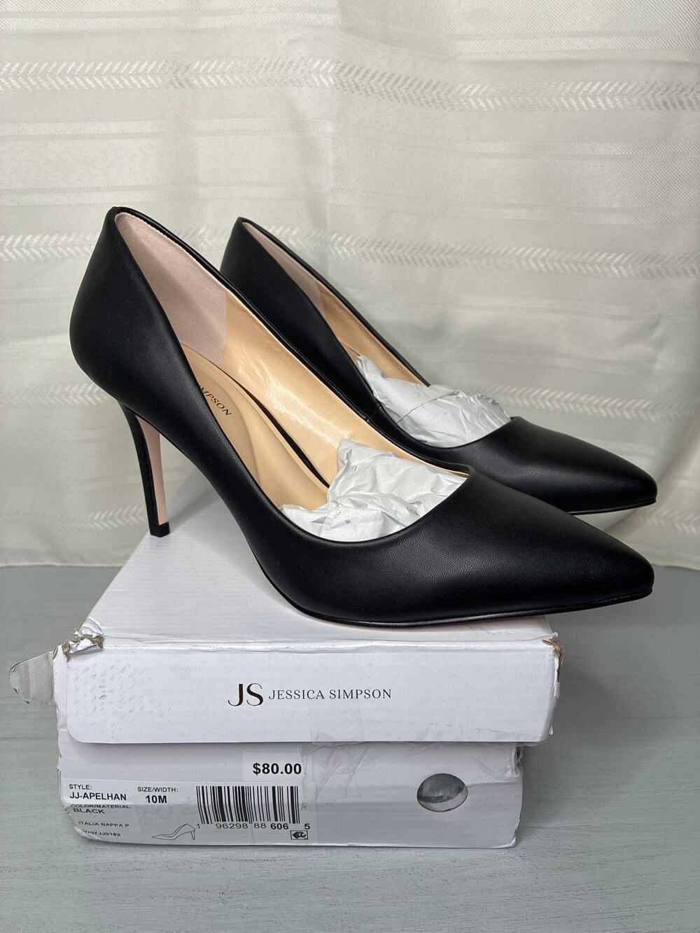 JS Jessica Simpson Apelhan Pointed Toe Stiletto Pumps Black Size 10M